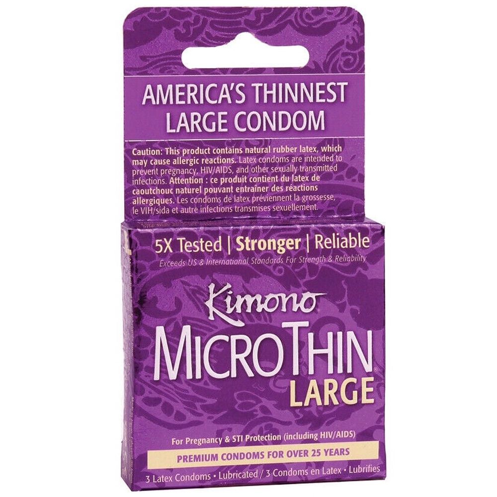 KIMONO MICRO THIN LARGE CONDOMS 3PK