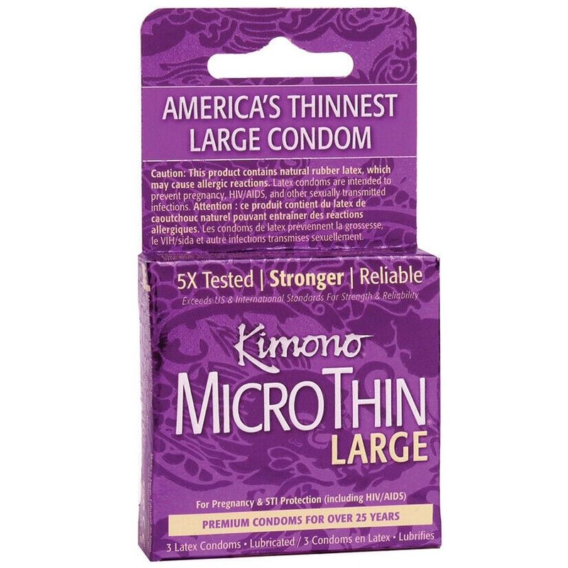 KIMONO MICRO THIN LARGE CONDOMS 3PK