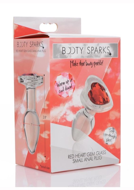 BOOTY SPARKS RED HEART GLASS PLUG