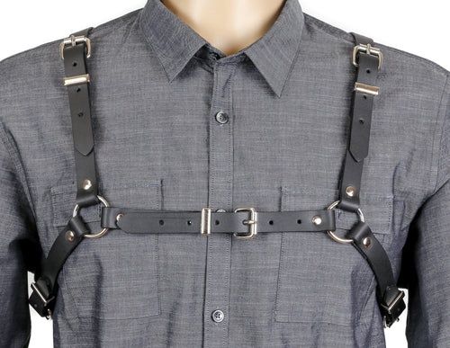 SKINNY GENUINE COWHIDE HARNESS, Size: S/M