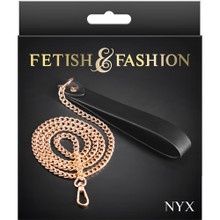 FETISH FASHION NYX LEASH BLK/GOLD