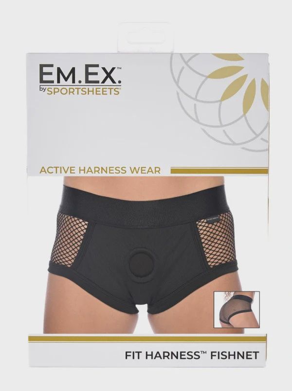 SPORTSHEETS EM EX FIT FISHNET HARNESS, Size: XXL