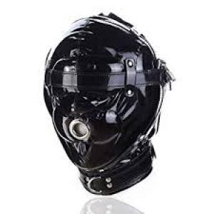 PLEATHER LOCKING DEPRIVATION HOOD