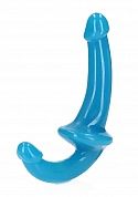 STRAPLESS STRAP ON GITD BLUE 6&quot;, Color: BLUE
