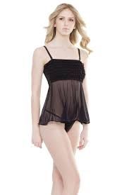 RUFFLE BABYDOLL ONE SIZE, Color: BLACK