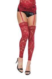 COQ 22115 FOOTLESS STOCKING RED OS