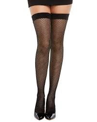 DG 0365 DMD NET THIGH HIGH W/BOW BLACK