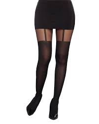 DG 0217H PANTYHOSE W/GARTERS BLACK - Badd Kitty