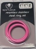SPARTACUS PINK STAINLESS STEEL RING SET