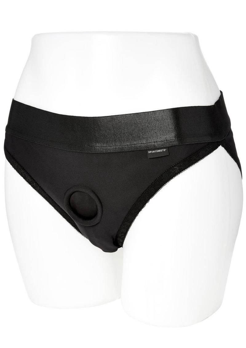 SPORTSHEETS EM EX SILHOUETTE HARNESS, Size: LARGE