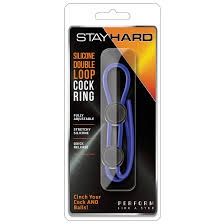 STAY HARD DBL LOOP RING, Color: BLUE