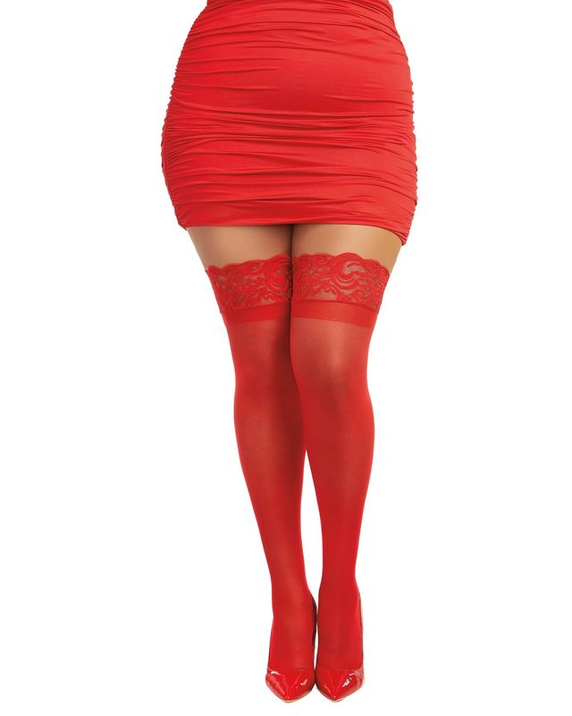 LACE TOP STAY UP SHEER THIGH HIGHS QUEEN
