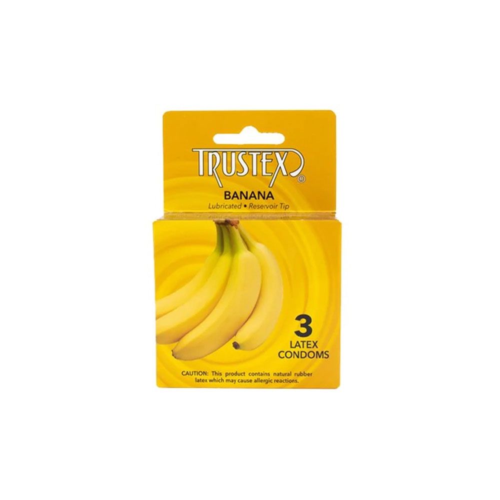 TRUSTEX FLAVORED CONDOMS 3PK, FLAVOR: BANANA