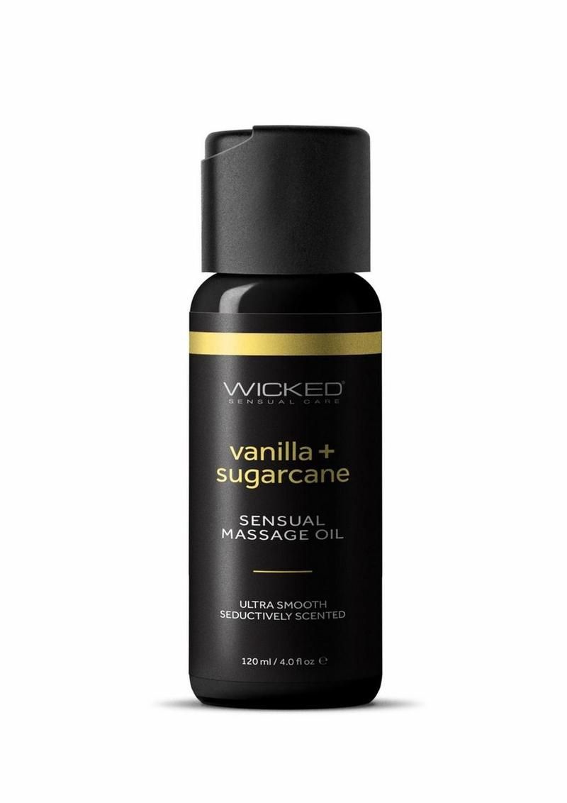WICKED MASSAGE OIL 4OZ, SCENT: VANILLA+SUGARCANE