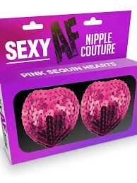 SEXY AF HEART NIPPLE PASTIES, Color: PINK