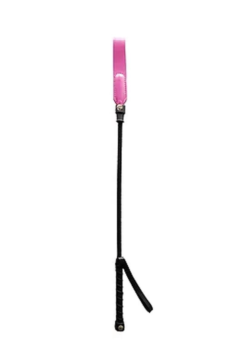 ROUGE SHORT RIDING CROP W/ SLIM TIP, Color: PINK