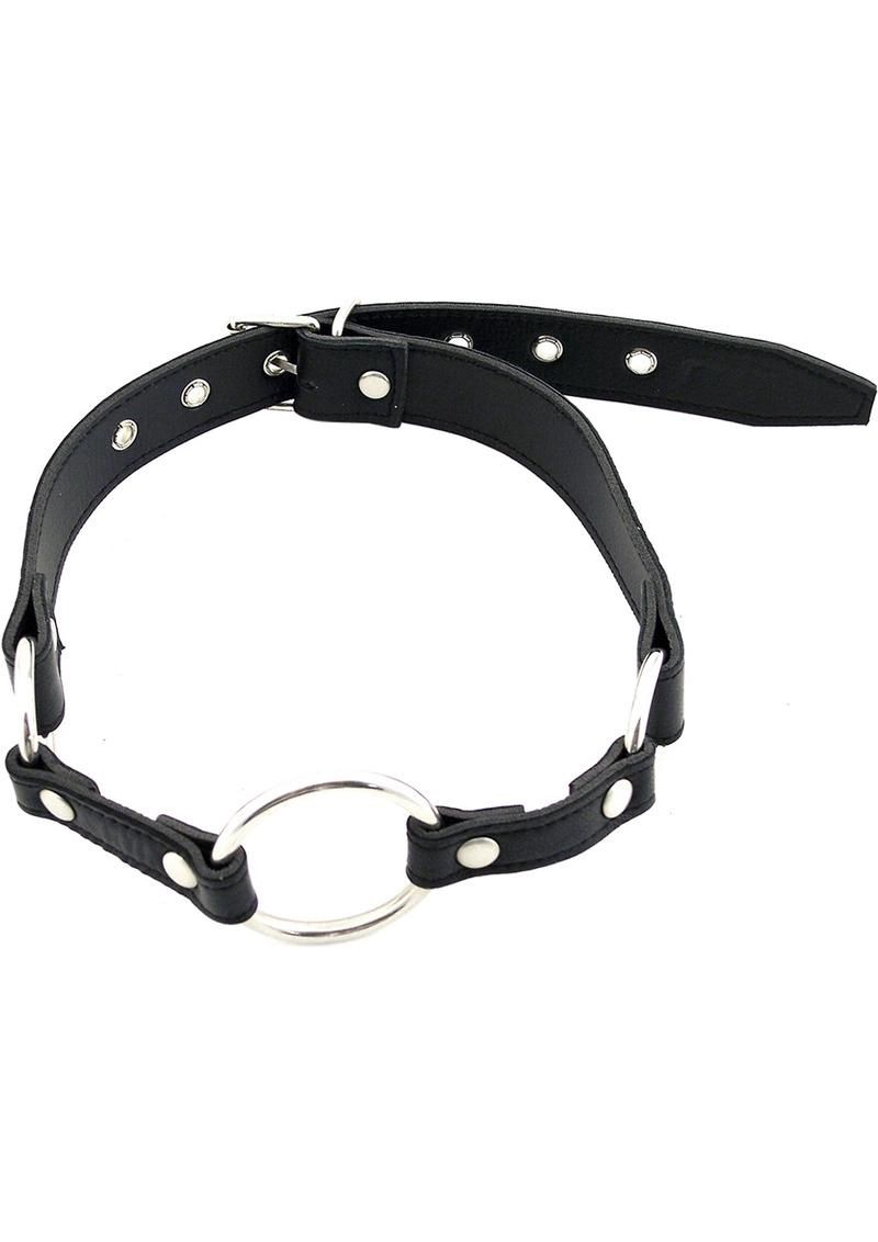 ROUGE O RING LEATHER ADJUSTABLE GAG