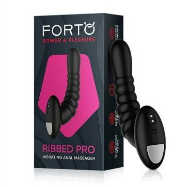 FORTO RIBBED PRO PROSTATE MASSAGER, Color: BLACK