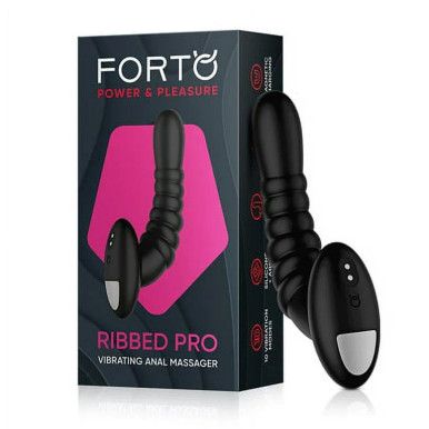 FORTO RIBBED PRO PROSTATE MASSAGER, Color: BLACK