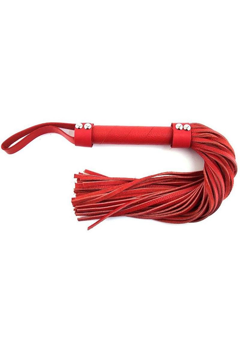 ROUGE SHORT LEATHER FLOGGER, Color: RED