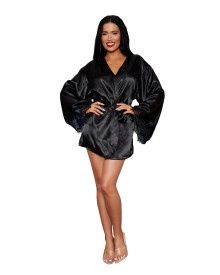 OPEN BACK ROBE, Color: BLACK