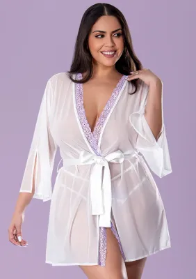 FLUTTER SLEEVE ROBE PLUS WHT