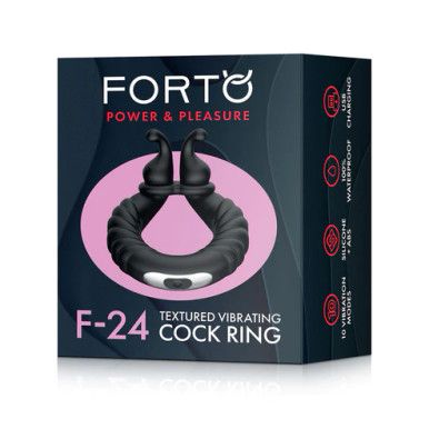FORTO F-24 TEXTURED VIBRATING RING, Color: BLACK