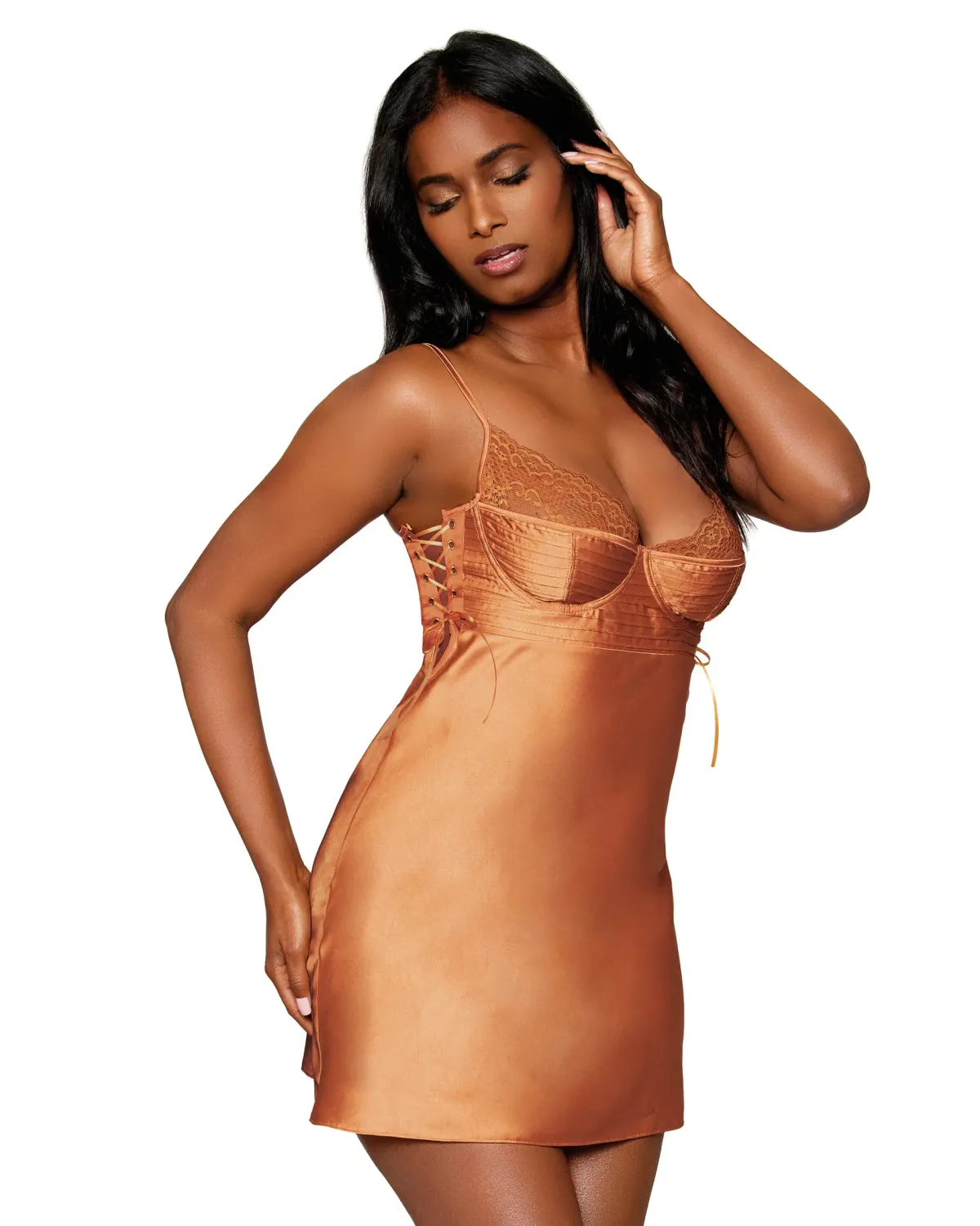 COPPER SATIN CHEMISE