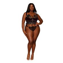 BUSTIER &amp; GSTRING BLACK PLUS