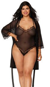 ROBE/TEDDY BLK PLUS