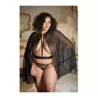 ALLURE LACE MESH CAPE WITH BELT PLUS