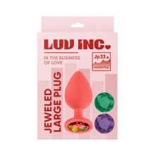 LUV INC JEWELED 3 STONE PLUG LG