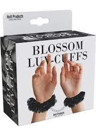 BLOSSOM LUV CUFFS FLOWER HANDCUFFS, Color: BLACK