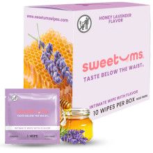 SWEETUMS FLAVORED WIPES, FLAVOR: HONEY LAVENDER, PACKAGING: BOX 10