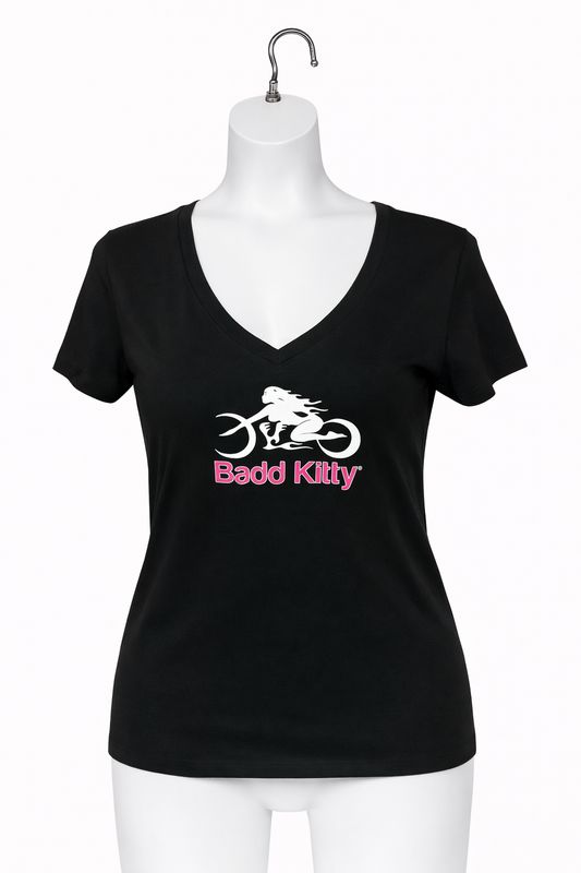 BADD KITTY BIKER TEE BLK - Badd Kitty