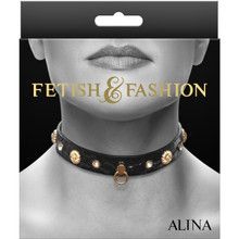 FETISH FASHION ALINA COLLAR BLK/GOLD