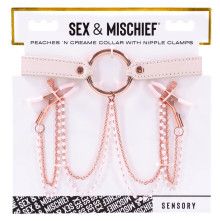 PEACHES N CREAM COLLAR W/NIPPLE CLAMPS