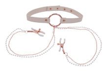 PEACHES N CREAM COLLAR W/NIPPLE CLAMPS