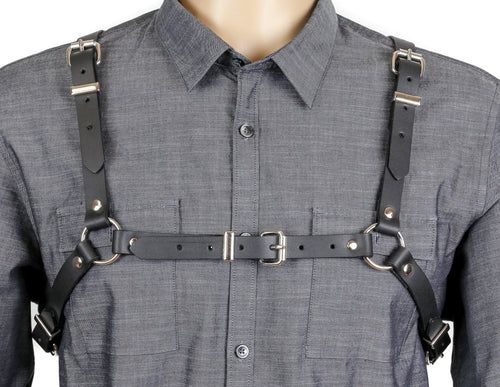 SKINNY GENUINE COWHIDE HARNESS, Size: S/M
