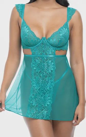 FARAH BABYDOLL, Color: TROPICAL GREEN, Size: S/M