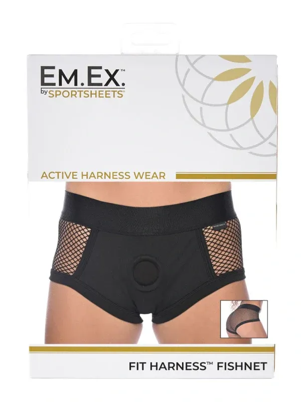 SPORTSHEETS EM EX FIT FISHNET HARNESS, Size: XXL