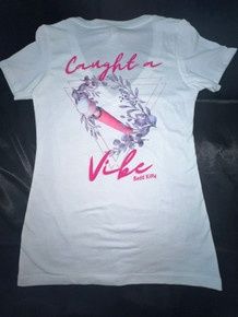CAUGHT A VIBE TEE WHITE, Size: small