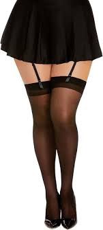 DG 0007X BACKSEAM SHEER THIGH HIGHS, Color: BLACK