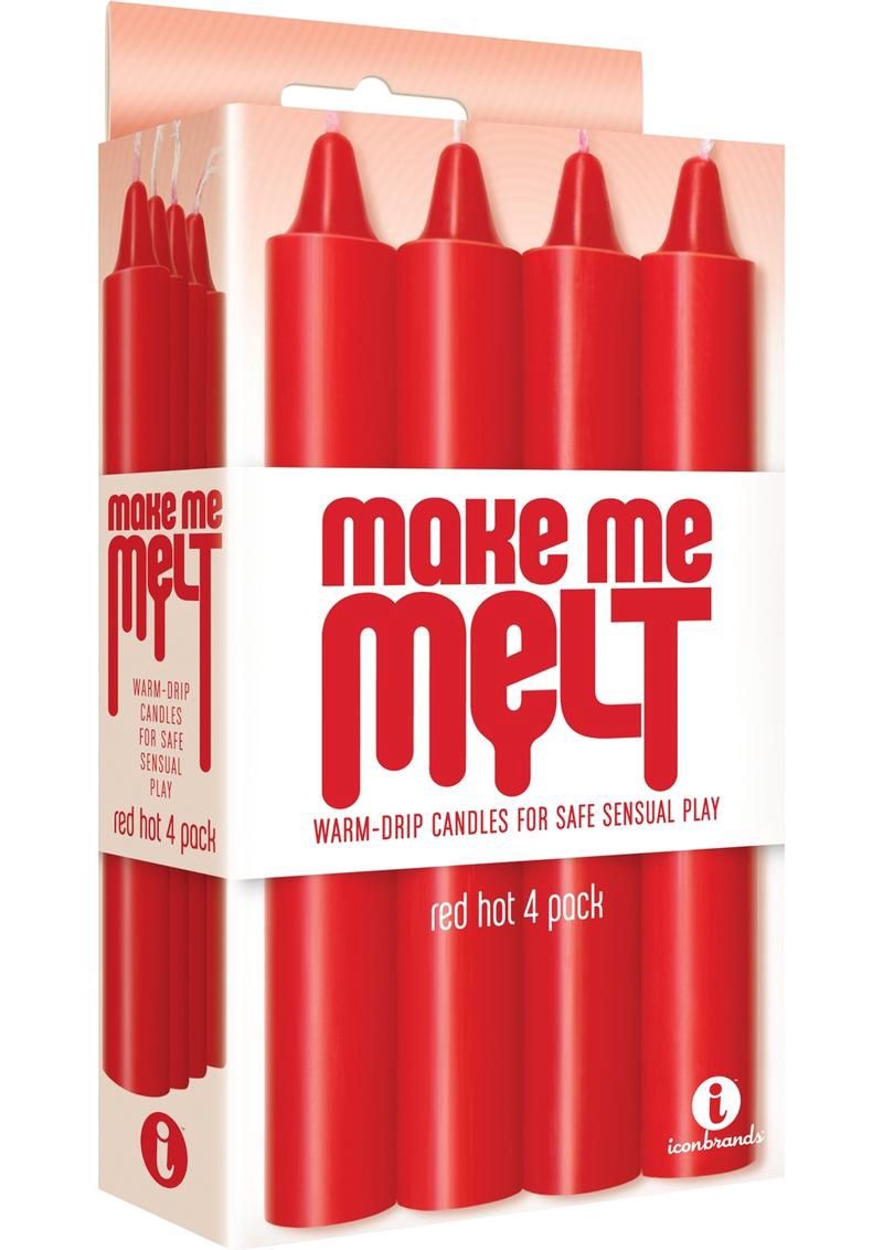 MAKE ME MELT DRIP CANDLES 4PK, Color: RED