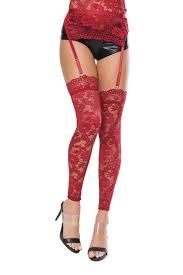 COQ 22115 FOOTLESS STOCKING RED OS