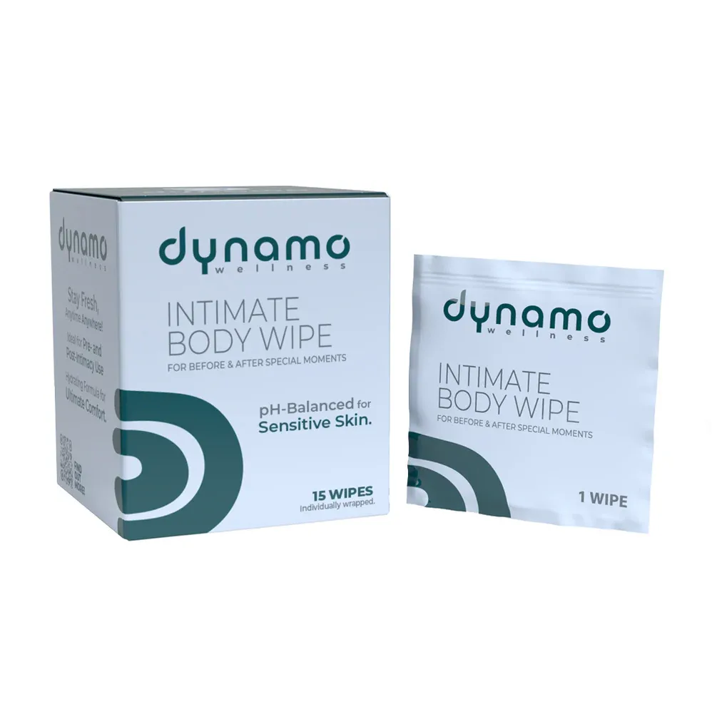 DYNAMO WELLNESS INTIMATE WIPES 15PK
