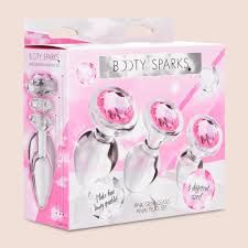 BOOTY SPARKS GLASS GEM PLUG KIT PINK