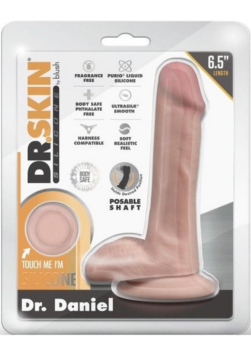 DR SKIN DANIEL 6.5" DILDO, Color: VANILLA