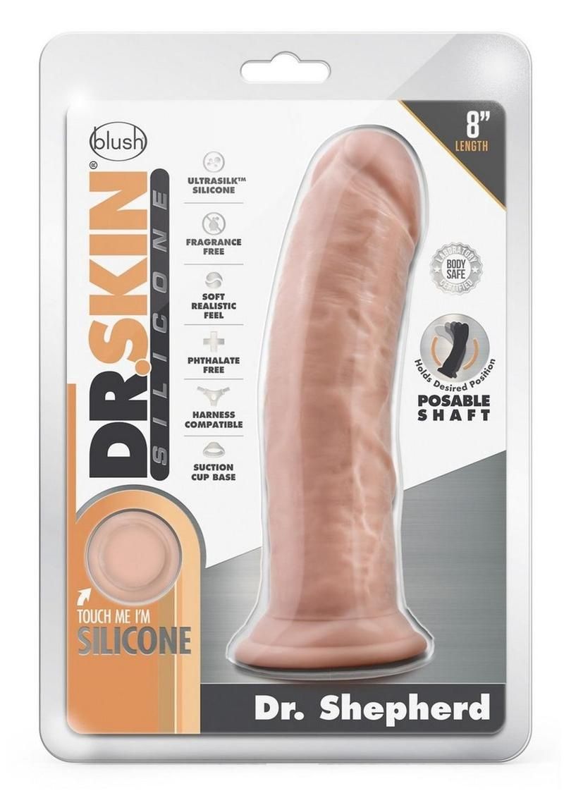 DR SKIN SHEPERD 8" DILDO, Color: VANILLA