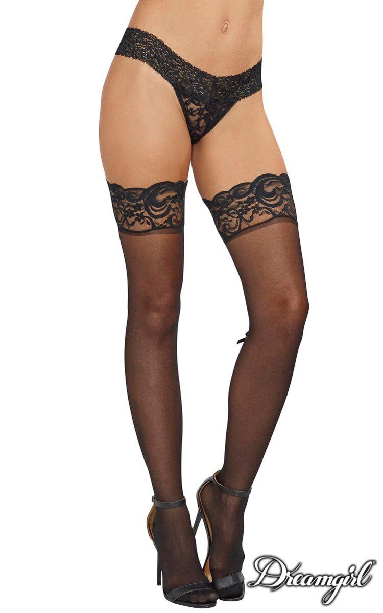 BACKSEAM STAYUP THIGH HIGHS, Color: BLACK